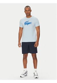 Lacoste T-Shirt TH2042 Błękitny Regular Fit. Kolor: niebieski. Materiał: bawełna #5