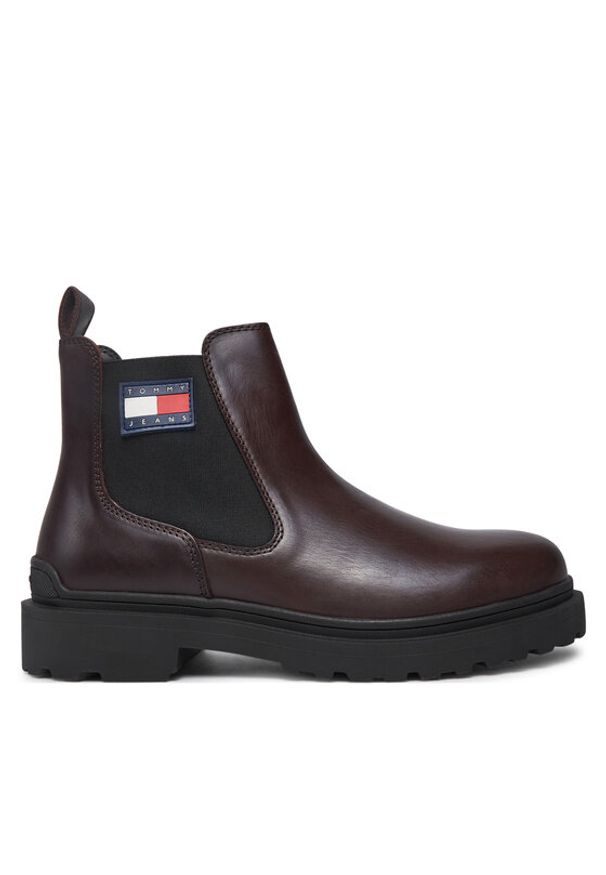 Tommy Jeans Sztyblety Tjm Leather Chelsea Boot EM0EM01448 Brązowy. Kolor: brązowy. Materiał: skóra