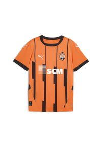 Puma - Młodzieżowa koszulka domowa FC Shakhtar Donetsk 24/25 PUMA Rickie Orange Black. Kolor: czarny, pomarańczowy, wielokolorowy, żółty. Sport: piłka nożna