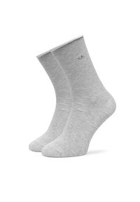 Calvin Klein Zestaw 3 par wysokich skarpet damskich 701234368 Szary. Kolor: szary. Materiał: materiał, bawełna #3