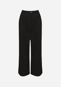 Renee - Czarne Spodnie High Waist Garniturowe z Szerokim Nogawkami Silzemia. Okazja: na co dzień, na spotkanie biznesowe, do pracy. Stan: podwyższony. Kolor: czarny. Styl: klasyczny, biznesowy, casual, elegancki #4