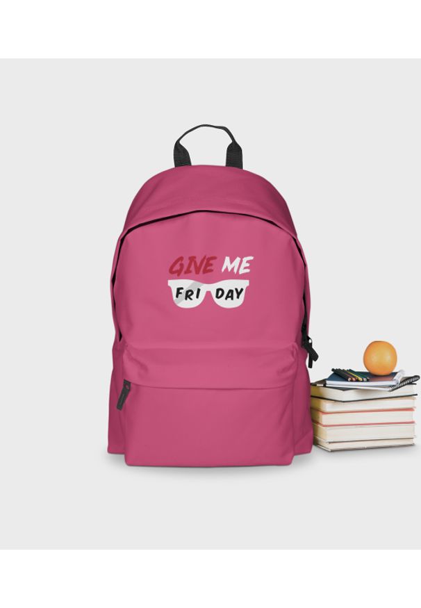 MegaKoszulki - Plecak szkolny Give Me Friday - plecak różowy. Kolor: różowy