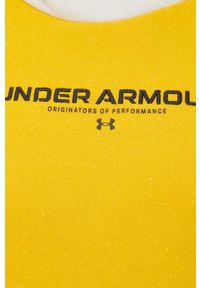 Under Armour bluza 1369851 damska kolor żółty z kapturem z aplikacją. Typ kołnierza: kaptur. Kolor: żółty. Wzór: aplikacja #4