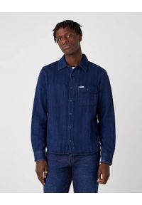 Wrangler - MĘSKA KOSZULA JEANSOWA WRANGLER LS OVERSHIRT DARK INDIGO W5J8N3X1E. Materiał: jeans