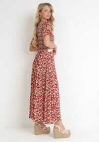 Born2be - Bordowa Rozkloszowana Sukienka Maxi Stemone. Kolor: czerwony. Sezon: lato. Długość: maxi #2