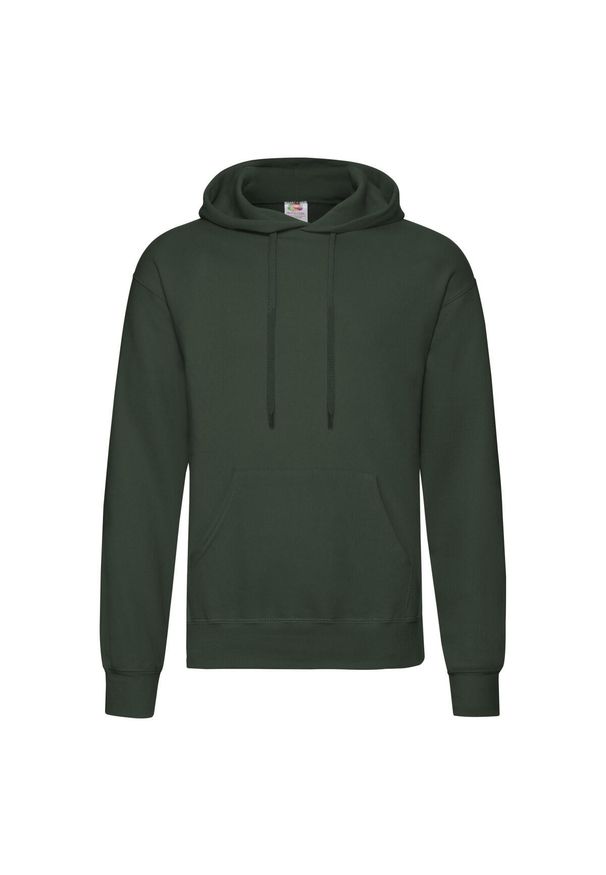 FRUIT OF THE LOOM - Męska Klasyczna Bluza Z Kapturem. Typ kołnierza: kaptur. Kolor: zielony