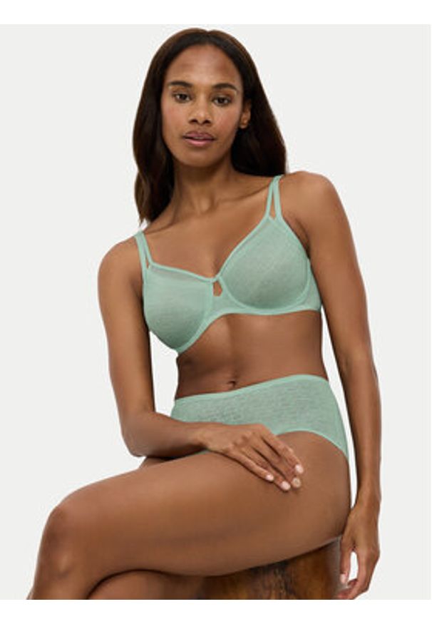 Triumph Biustonosz z fiszbiną Signature Sheer 10215906 Zielony. Kolor: zielony. Materiał: syntetyk