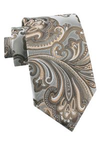 Krawat Męski - Chattier - Odcienie Beżów, Wzór Orientalny. Kolor: brązowy, wielokolorowy, beżowy. Materiał: tkanina. Styl: klasyczny, wizytowy, elegancki