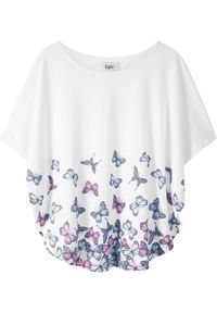 bonprix - Shirt plażowy dziewczęcy. Okazja: na plażę. Kolor: biały. Materiał: materiał. Wzór: nadruk. Styl: elegancki