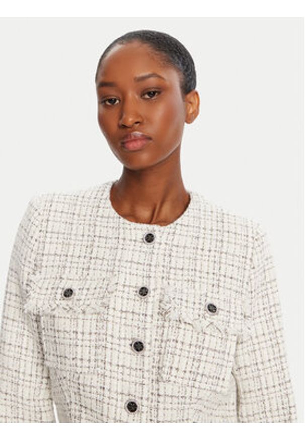 Guess Kurtka przejściowa W5YN44 WHDB2 Biały Regular Fit. Kolor: biały. Materiał: syntetyk