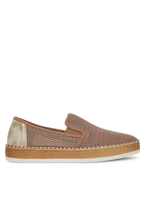 Rieker Półbuty L7873-31 Beżowy. Kolor: beżowy. Materiał: materiał