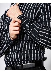 Karl Lagerfeld - KARL LAGERFELD Koszula 605003 501689 Czarny Slim Fit. Typ kołnierza: dekolt w karo. Kolor: czarny. Materiał: bawełna