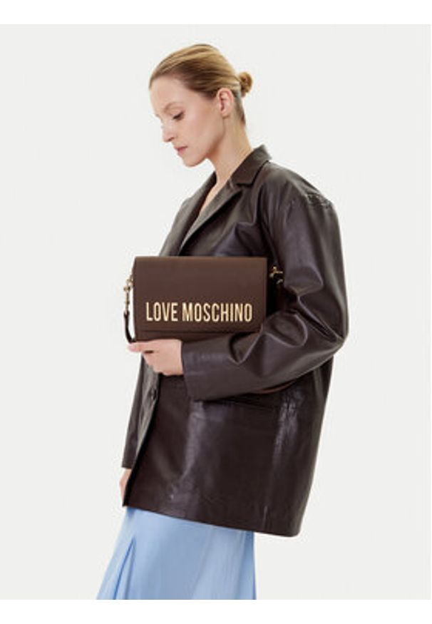 Love Moschino - LOVE MOSCHINO Torebka JC4023PP1NKD0301 Brązowy. Kolor: brązowy. Materiał: skórzane