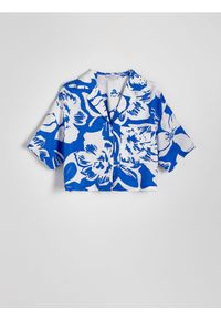 Reserved - Koszula z wikozą - niebieski. Kolor: niebieski. Materiał: tkanina, wiskoza