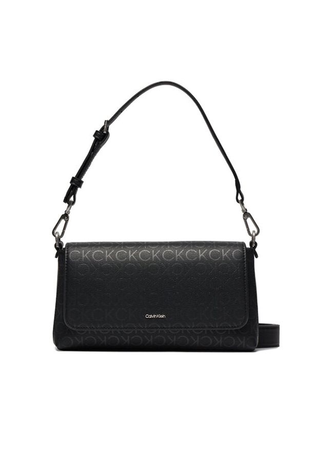 Calvin Klein Torebka Ck Must Shoulder Bag_Epi Mono K60K611360 Czarny. Kolor: czarny. Materiał: skórzane