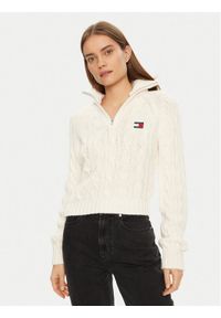 Tommy Jeans Sweter DW0DW20269 Écru Regular Fit. Materiał: syntetyk