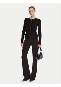 Elisabetta Franchi Kardigan MK-49S-57E2 Czarny Slim Fit. Kolor: czarny. Materiał: wiskoza
