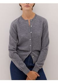 Reserved - Wełniany kardigan - szary. Kolor: szary. Materiał: wełna #1