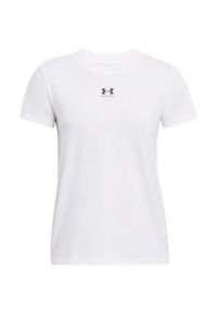 T-shirt damski Under Armour Rival Core. Kolor: wielokolorowy, biały, czarny. Materiał: bawełna, poliester, elastan. Sport: bieganie #1