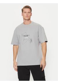 Hugo - HUGO T-Shirt Nabion 50530441 Szary Loose Fit. Kolor: szary. Materiał: bawełna #1