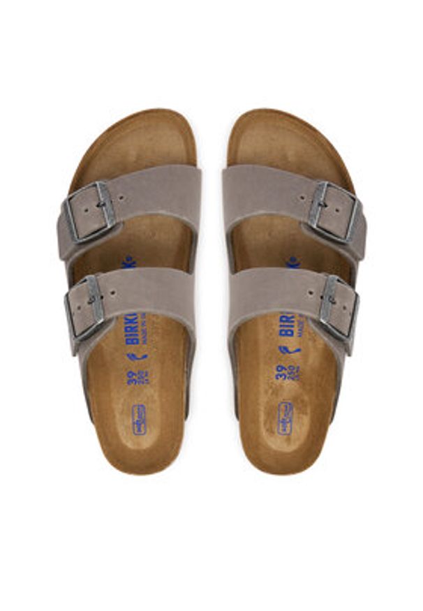 Birkenstock Klapki Arizona Sfb 1013645 Szary. Kolor: szary. Materiał: zamsz, skóra