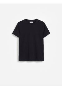 Reserved - T-shirt slim z bawełny pima - czarny. Kolor: czarny. Materiał: bawełna