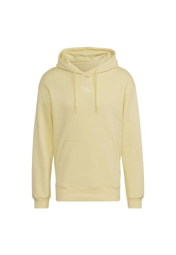 Adidas - Bluza z polaru bawełnianego adidas. Kolor: żółty. Materiał: polar, bawełna