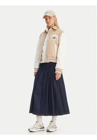 Tommy Jeans Kurtka skórzana Suede Varsity DW0DW22769 Beżowy Regular Fit. Kolor: beżowy. Materiał: skóra #5