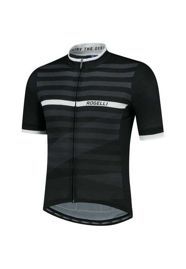 ROGELLI - Koszulka rowerowa męska Rogelli STRIPE. Kolor: czarny, wielokolorowy, biały. Sport: kolarstwo