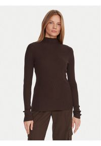 JOOP! Golf 58 JW224KN166 30033369 Brązowy Regular Fit. Typ kołnierza: golf. Kolor: brązowy. Materiał: wiskoza #1