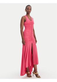 Just Cavalli Sukienka koktajlowa 80PAOB01 CJB04 Różowy Slim Fit. Kolor: różowy. Materiał: syntetyk. Styl: wizytowy #1