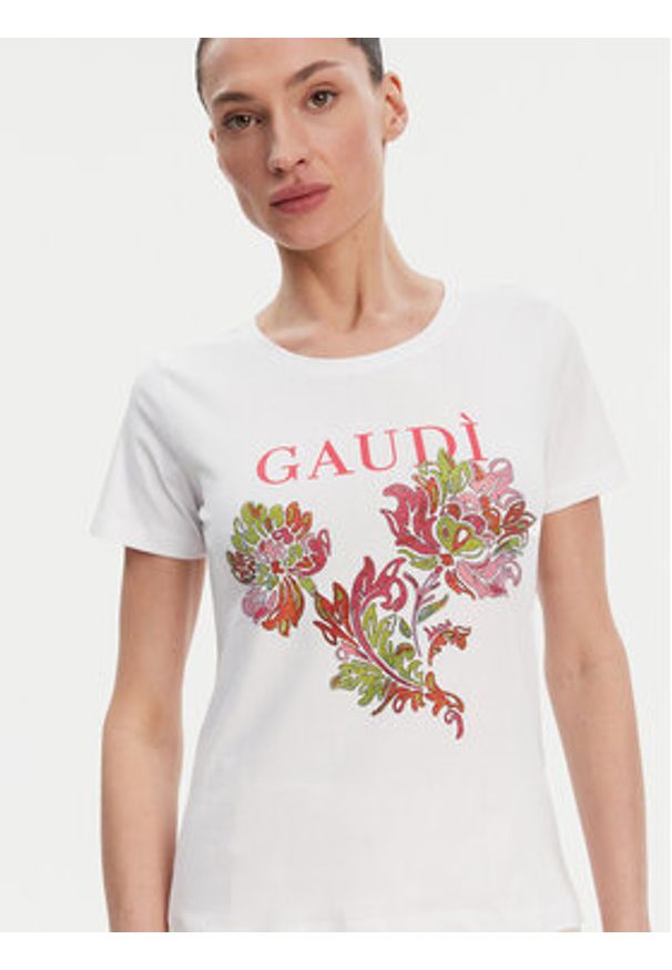 Gaudi T-Shirt 511BD64036 Biały Regular Fit. Kolor: biały. Materiał: bawełna