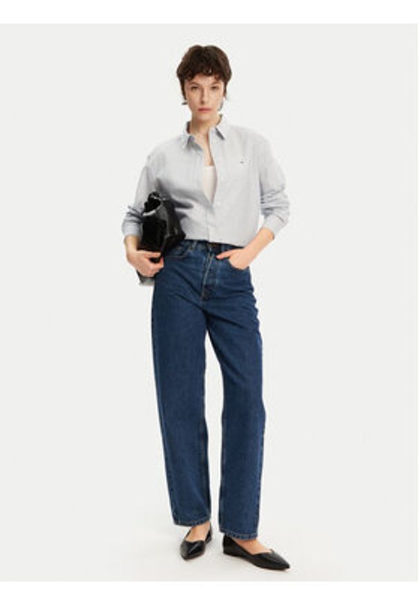 Tommy Jeans Koszula DW0DW20292 Niebieski Relaxed Fit. Kolor: niebieski. Materiał: bawełna