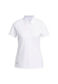 Adidas - Koszulka polo Women's Solid Performance Short Sleeve. Typ kołnierza: polo. Kolor: biały. Materiał: materiał. Styl: klasyczny