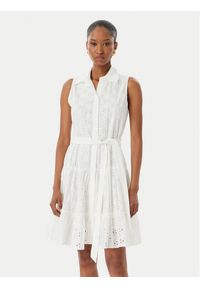 LOLA CASADEMUNT Sukienka letnia LS2616037 Kremowy Regular Fit. Kolor: kremowy. Materiał: bawełna. Sezon: lato #1