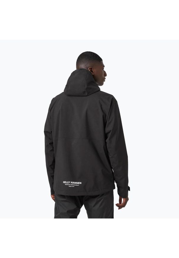Kurtka przeciwdeszczowa męska Helly Hansen Move Hooded Rain. Kolor: czarny. Sport: turystyka piesza