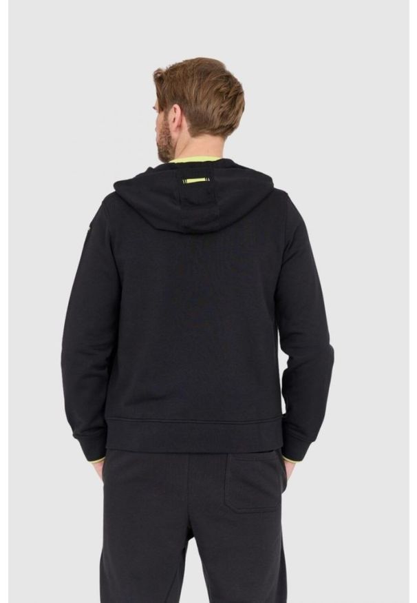 Blauer USA - BLAUER Czarna rozpinana bluza z kapturem. Typ kołnierza: kaptur. Kolor: czarny