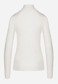 Born2be - Biały Golf Sweter z Wiskozą i Kaszmirem Zailaya. Okazja: na co dzień. Typ kołnierza: golf. Kolor: biały. Materiał: wiskoza, kaszmir. Styl: casual #6