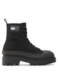 TOMMY HILFIGER - Tommy Hilfiger Botki Tjw Foxing Canvas EN0EN02216 Czarny. Kolor: czarny. Materiał: materiał
