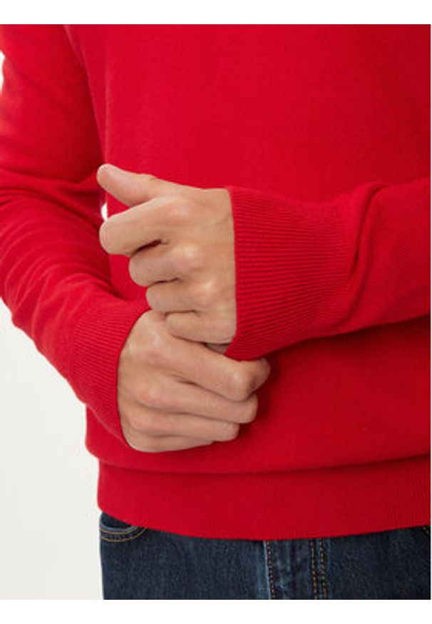 TOMMY HILFIGER - Tommy Hilfiger Sweter MW0MW28047 Czerwony Regular Fit. Kolor: czerwony. Materiał: bawełna