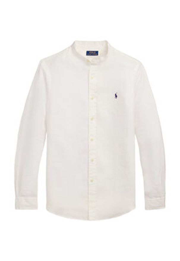 Polo Ralph Lauren Koszula 710968925006 Biały Slim Fit. Typ kołnierza: polo. Kolor: biały. Materiał: len