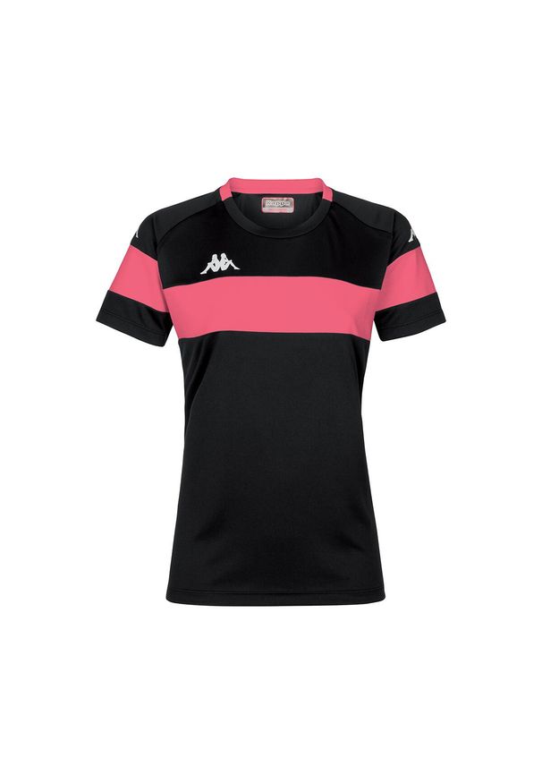 Damski jersey Kappa Dareta. Kolor: czarny, różowy, wielokolorowy. Materiał: jersey. Sport: fitness, piłka nożna