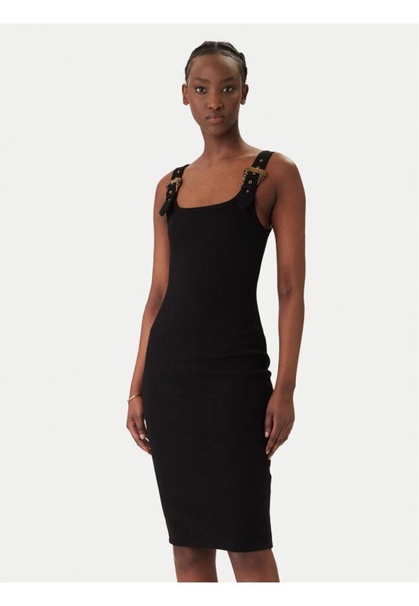 Versace Jeans Couture Sukienka codzienna 80HAO943 J0198 Czarny Slim Fit. Okazja: na co dzień. Kolor: czarny. Materiał: bawełna. Typ sukienki: proste. Styl: casual