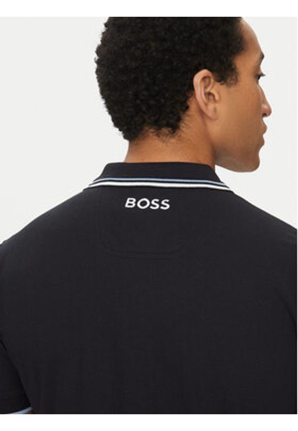 BOSS Polo Paddy Pro 50469102 Granatowy Regular Fit. Typ kołnierza: polo. Kolor: niebieski. Materiał: syntetyk, bawełna