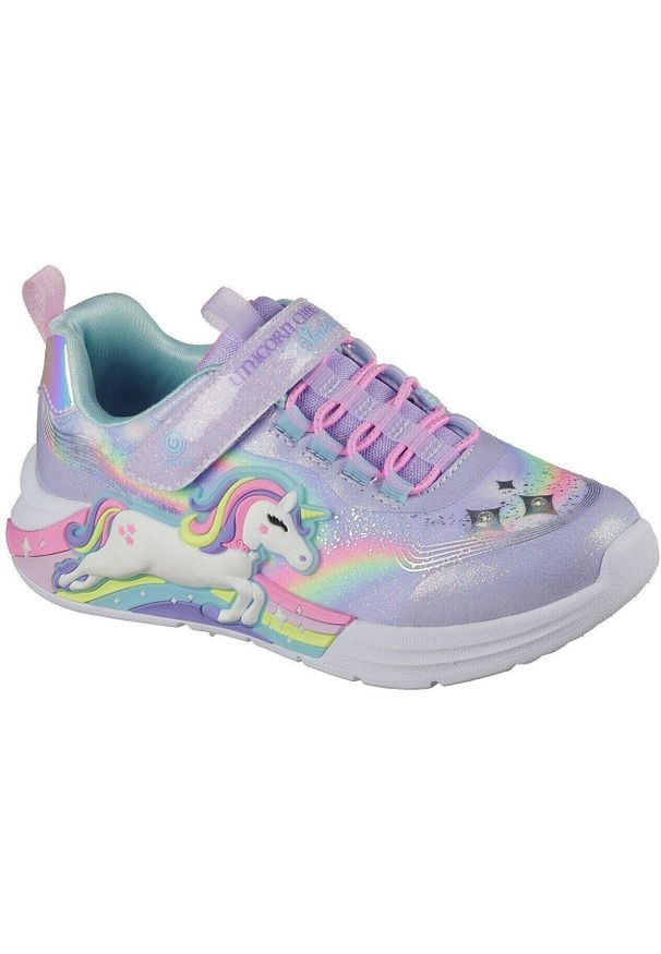 skechers - Buty sportowe dla dzieci Skechers Unicorn Chaser. Okazja: na co dzień. Kolor: fioletowy. Materiał: materiał, syntetyk