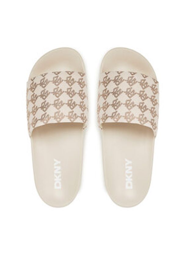 DKNY Klapki Zella K2533210 Beżowy. Kolor: beżowy. Materiał: materiał