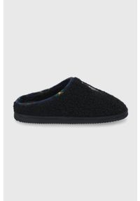 Polo Ralph Lauren Kapcie Charlotte kolor czarny. Nosek buta: okrągły. Kolor: czarny. Materiał: guma