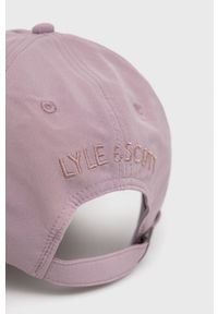 Lyle & Scott czapka kolor różowy z aplikacją. Kolor: różowy. Materiał: tkanina, materiał. Wzór: aplikacja #3
