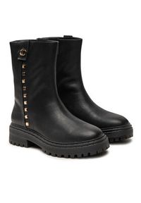 TwinSet - TWINSET Botki Biker 242TCP074 Czarny. Kolor: czarny. Materiał: skóra