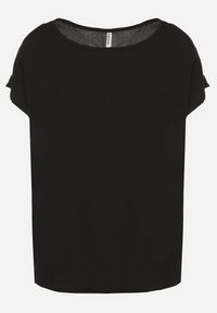 Born2be - Czarna Bluzka z Wiskozy o Kroju Oversize Liruvia. Okazja: na co dzień. Kolor: czarny. Materiał: wiskoza. Styl: casual